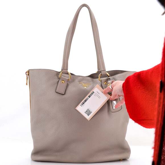 Prada Handbags - Prada Side Zip Shopper Tote Vitello #257067P91B